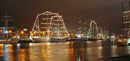 Tall Ships at night